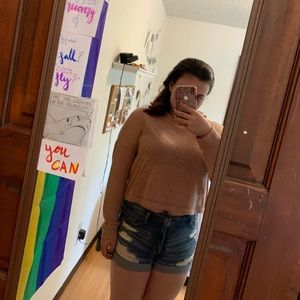 Forever 21 pink hoodie crop top